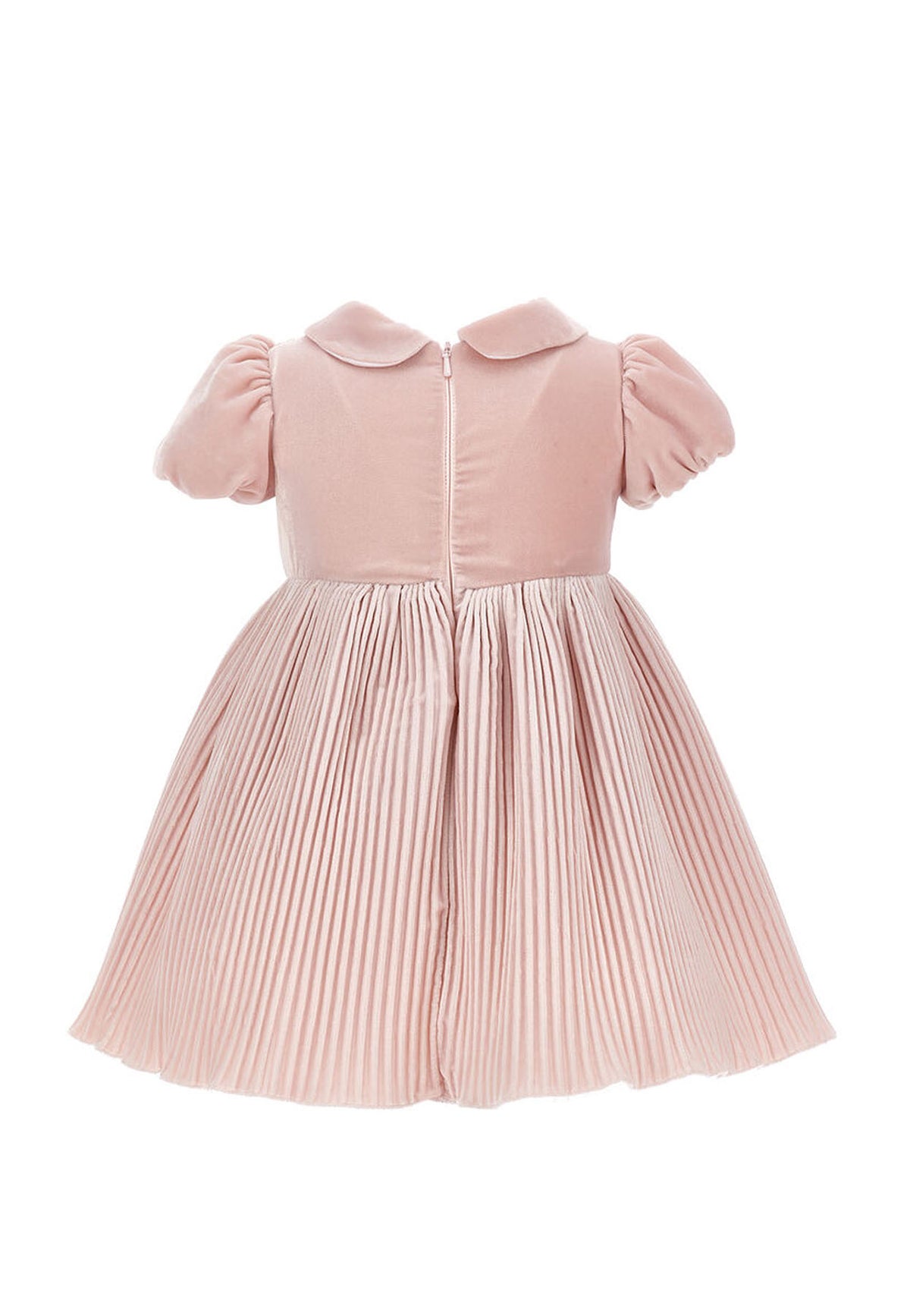 Vestito neonata Monnalisa rosa antico in velluto
