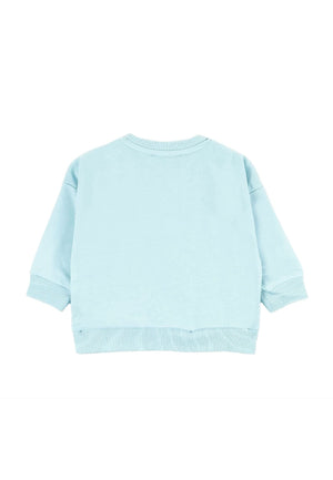 Felpa bambino Moschino Kids celeste in cotone