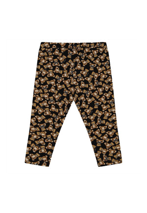 Moschino Kids leggings nero bambina in cotone