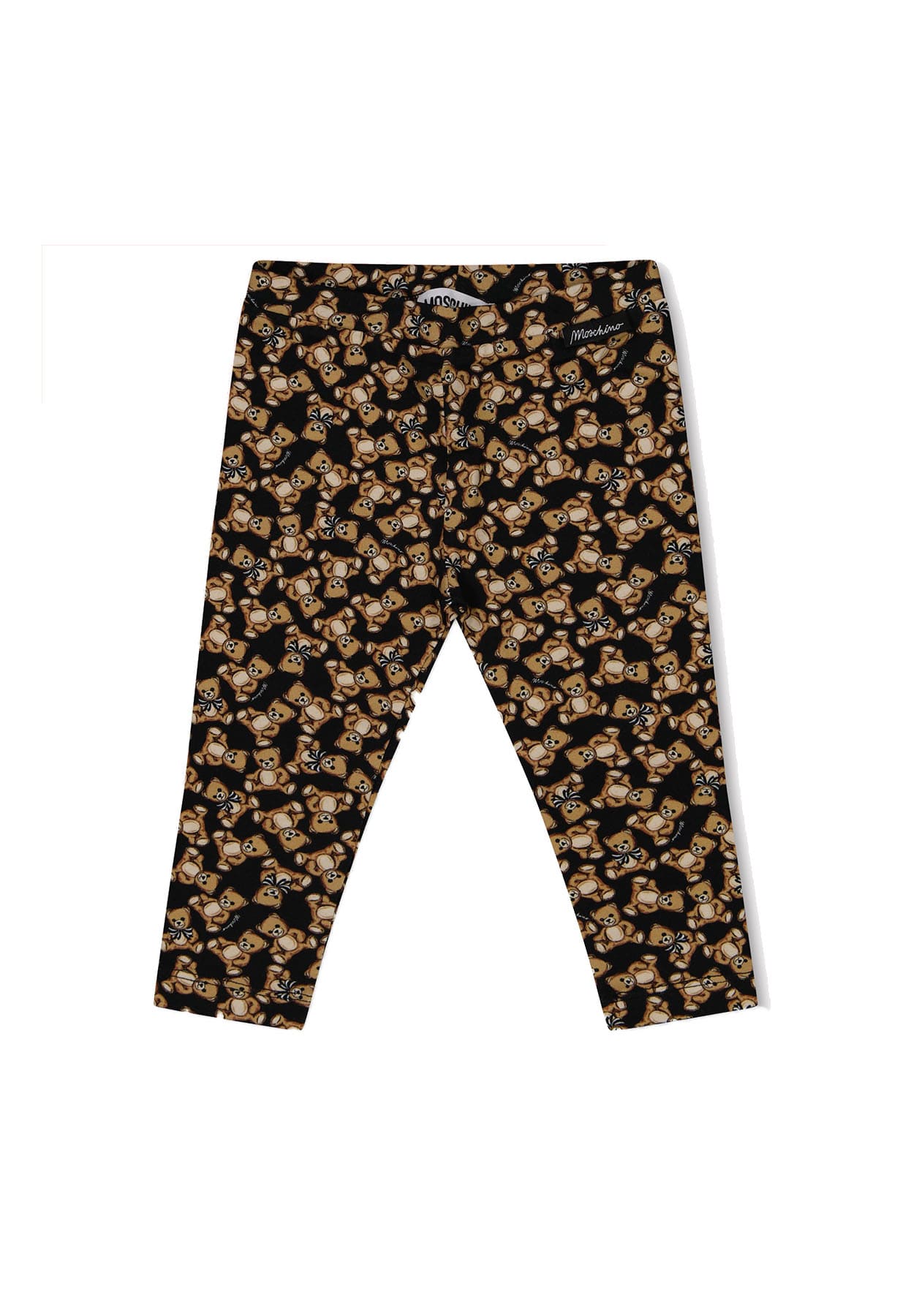 Leggings neonata Moschino Kids nero in cotone ViaMonte Shop