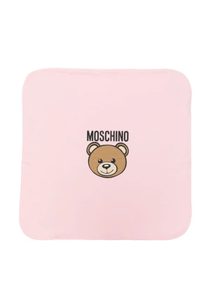 Moschino Kids copertina rosa neonata in cotone