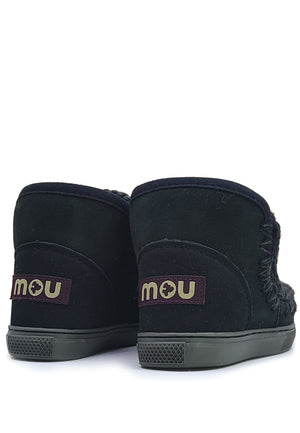 Eskimo stivaletti bambina Mou kid nera bambina in pelle scamosciata