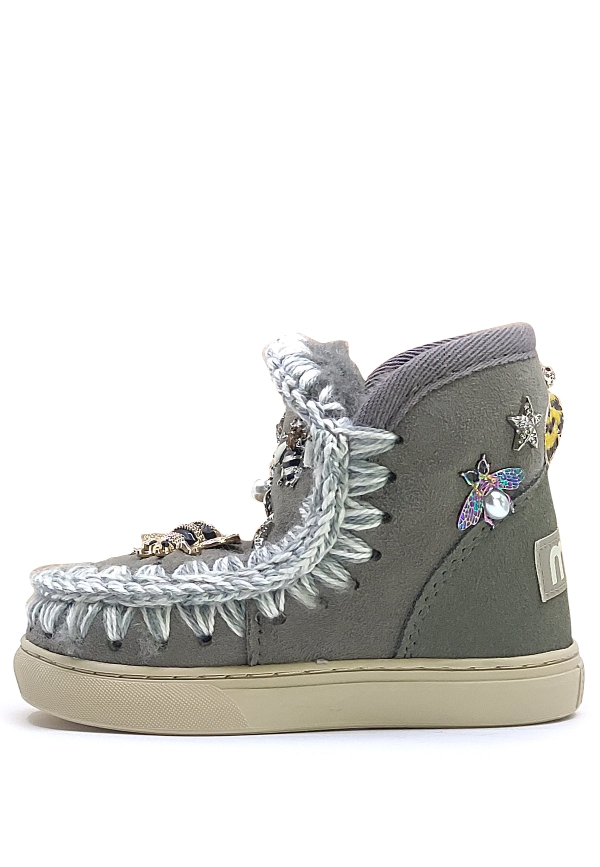 Eskimo stivaletti bambina Mou kid grigia in pelle scamosciata