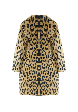 Cappotto bambina MSGM beige in ecopelliccia