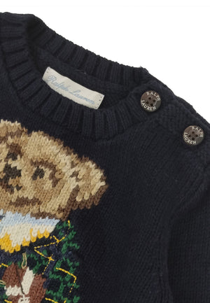 Maglia neonato Ralph Lauren blu in cotone | ViaMonte Shop