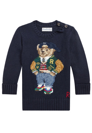 Ralph Lauren maglia blu navy neonato in cotone
