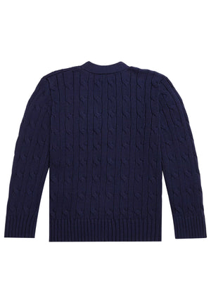 Maglia cardigan bambino Ralph Lauren blu in cotone