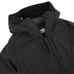 Giubbino bambino Stone Island nero con cappuccio