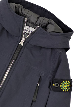 Giacca bambino Stone Island blu con cappuccio