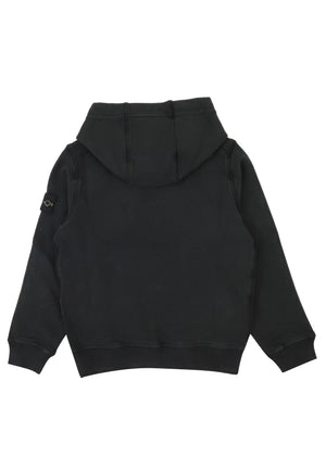 Felpa bambino Stone Island nera in cotone