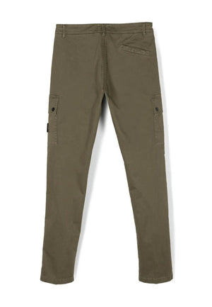 Pantalone bambino Stone Island verde in cotone