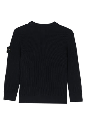 Maglia bambino Stone Island nera in lana