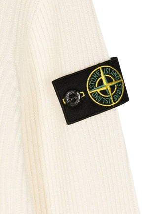 Maglia bambino Stone Island bianca in lana