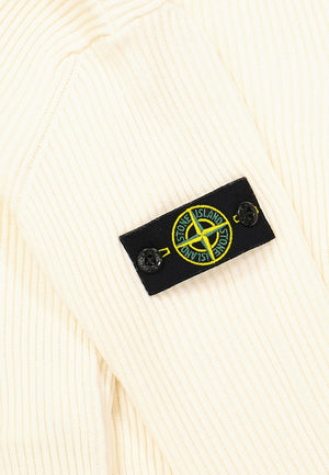 Maglia dolcevita bambino Stone Island bianca in lana