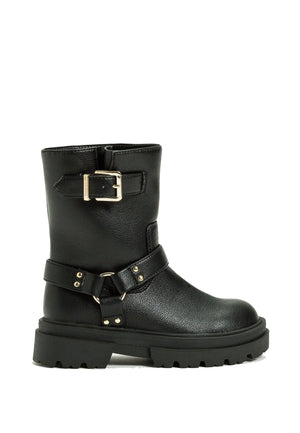 Stivaletto bambina Twinset nero effetto pelle