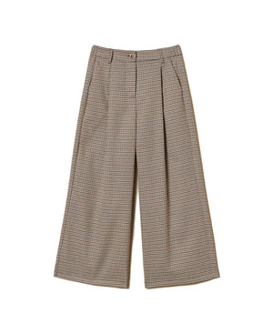 Pantalone bambina Twinset cammello in pied de poule
