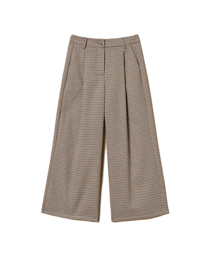 Pantalone bambina Twinset cammello in pied de poule