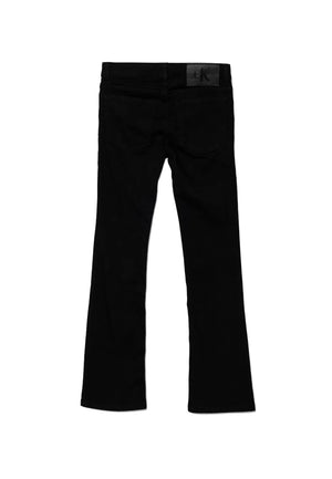 Pantalone bambina Calvin Klein Jeans nero in denim di cotone | ViaMonte Shop