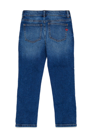 Jeans bambina Diesel blu in denim di cotone