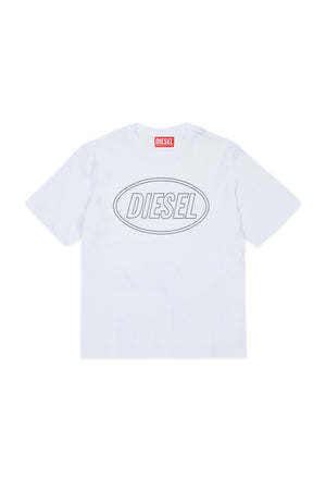 T-shirt bambino Diesel bianca in cotone | ViaMonte Shop