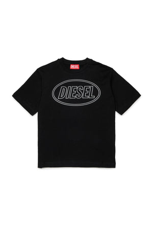 T-shirt bambino Diesel nera in cotone