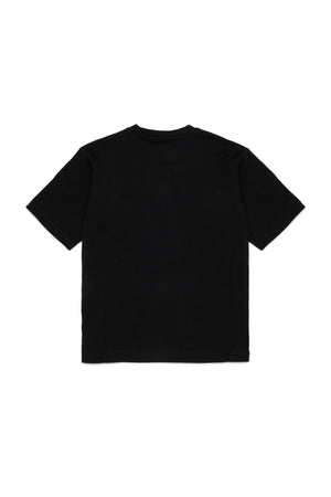 T-shirt bambino Diesel nera in cotone