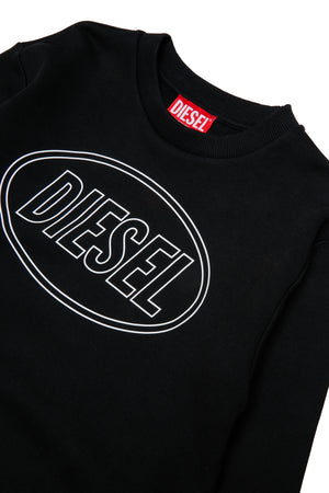 Felpa bambino Diesel nera in cotone