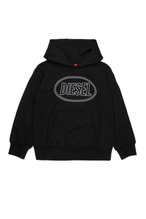 Felpa bambino Diesel nera in cotone