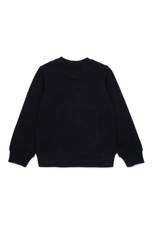 Felpa slomix bambino Diesel nera in cotone