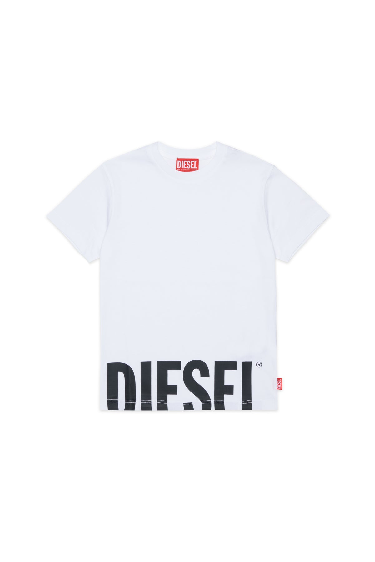 T-shirt bambino Diesel bianca in cotone | ViaMonte Shop