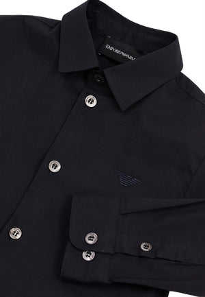 Camicia bambino Emporio Armani blu navy in cotone | ViaMonte Shop