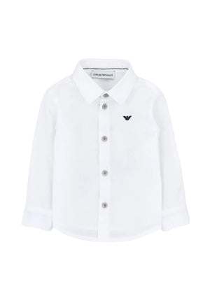 Camicia neonato Emporio Armani bianca in cotone | ViaMonte Shop