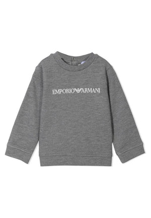Felpa neonato Emporio Armani grigia in cotone