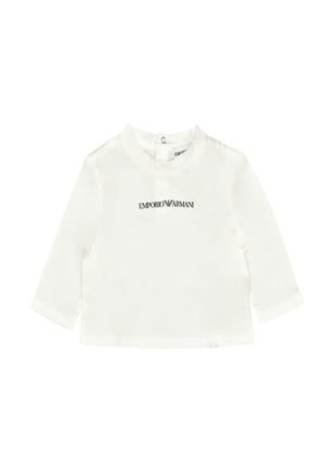 T-shirt neonato Emporio Armani bianca in cotone | ViaMonte Shop