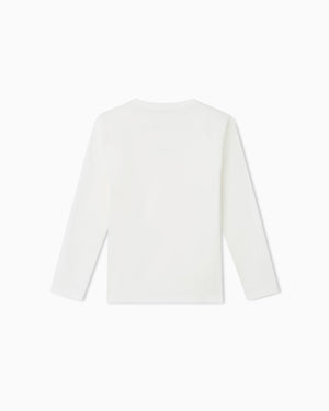 T-shirt bambino Emporio Armani panna in cotone