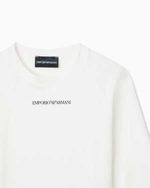 T-shirt bambino Emporio Armani panna in cotone