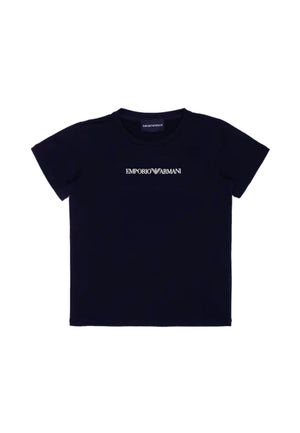 T-shirt bambino Emporio Armani blu in cotone | ViaMonte Shop