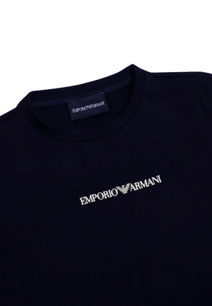 T-shirt bambino Emporio Armani blu in cotone | ViaMonte Shop