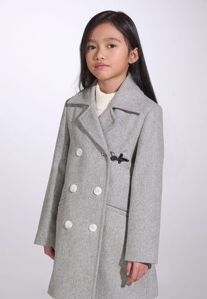 Cappotto bambina Fay grigio in lana | ViaMonte Shop
