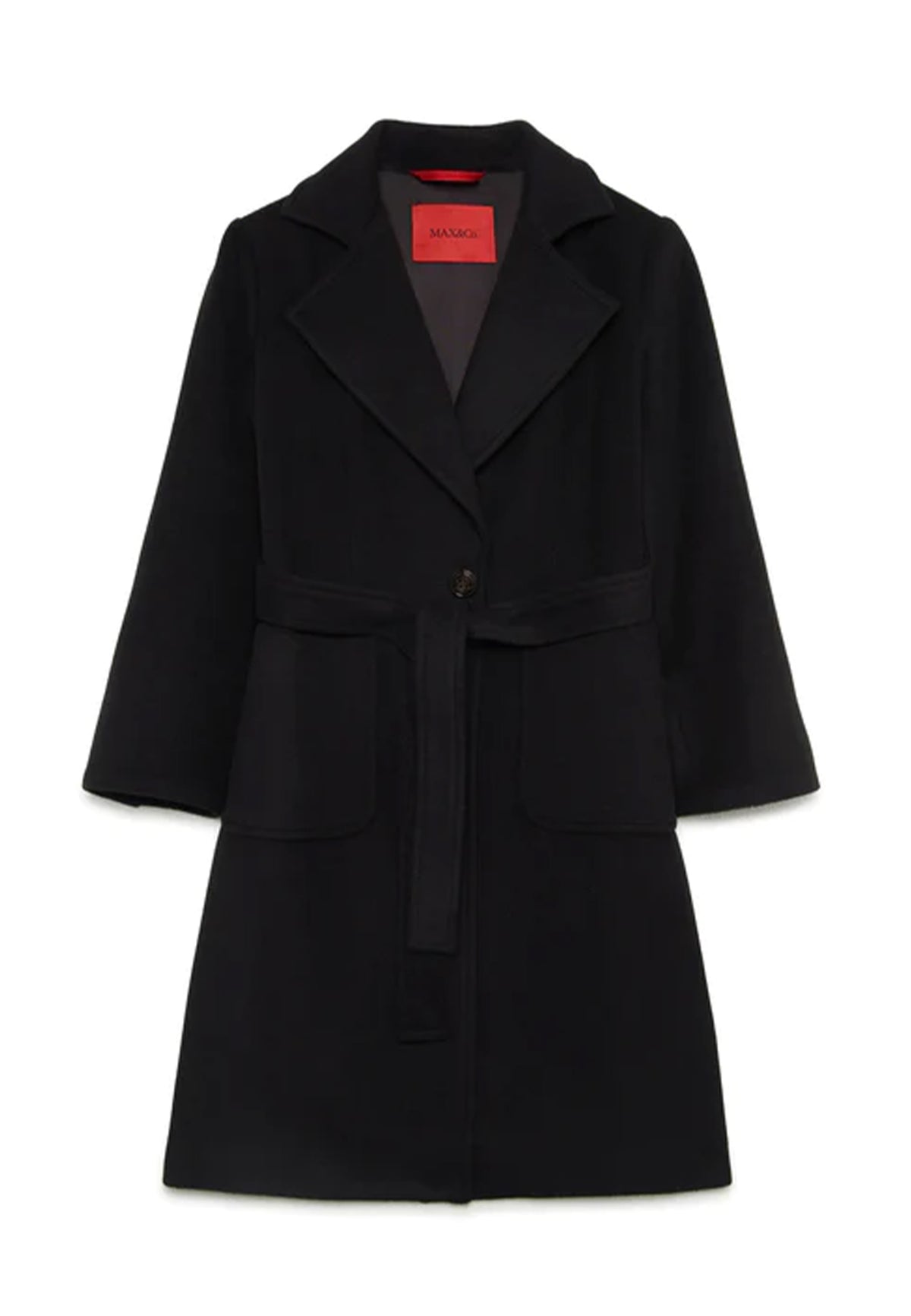 Cappotto bambina Max&Co nero in lana | ViaMonte Shop