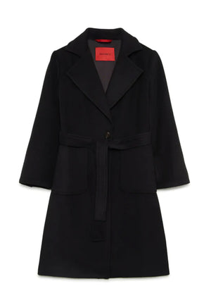 Cappotto bambina Max&Co nero in lana | ViaMonte Shop