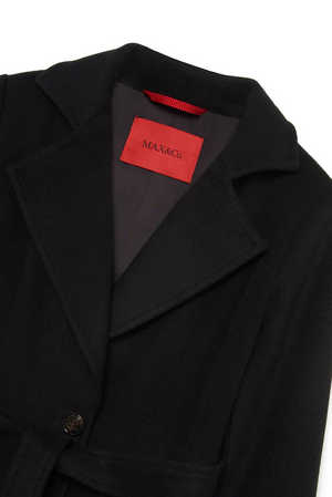 Cappotto bambina Max&Co nero in lana | ViaMonte Shop