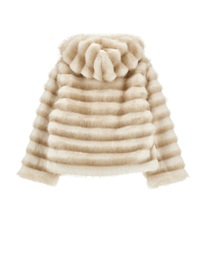 Pelliccia sintetica bambina Monnalisa panna | ViaMonte Shop