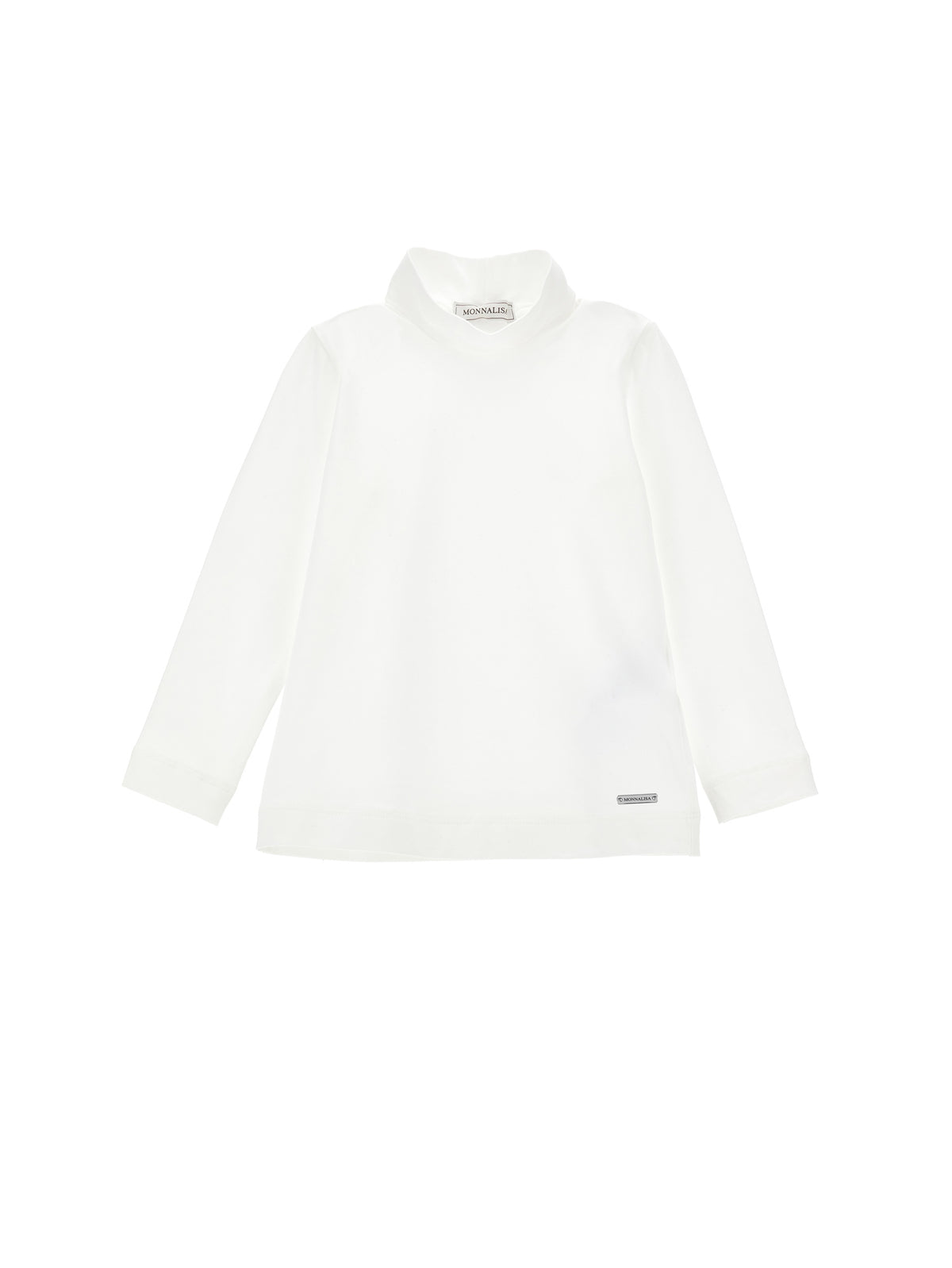 Lupetto bambina Monnalisa bianco in jersey elasticizzato