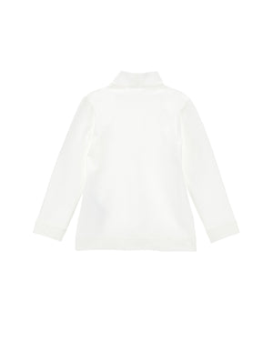 Lupetto bambina Monnalisa bianco in jersey elasticizzato