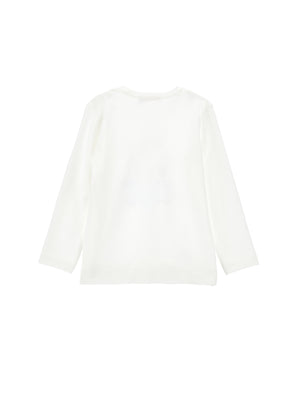 T-shirt bambina Monnalisa panna in jersey di cotone