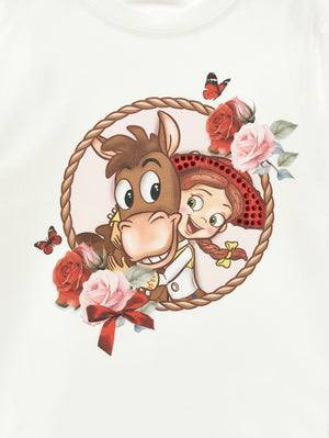 T-shirt bambina Monnalisa panna in jersey di cotone