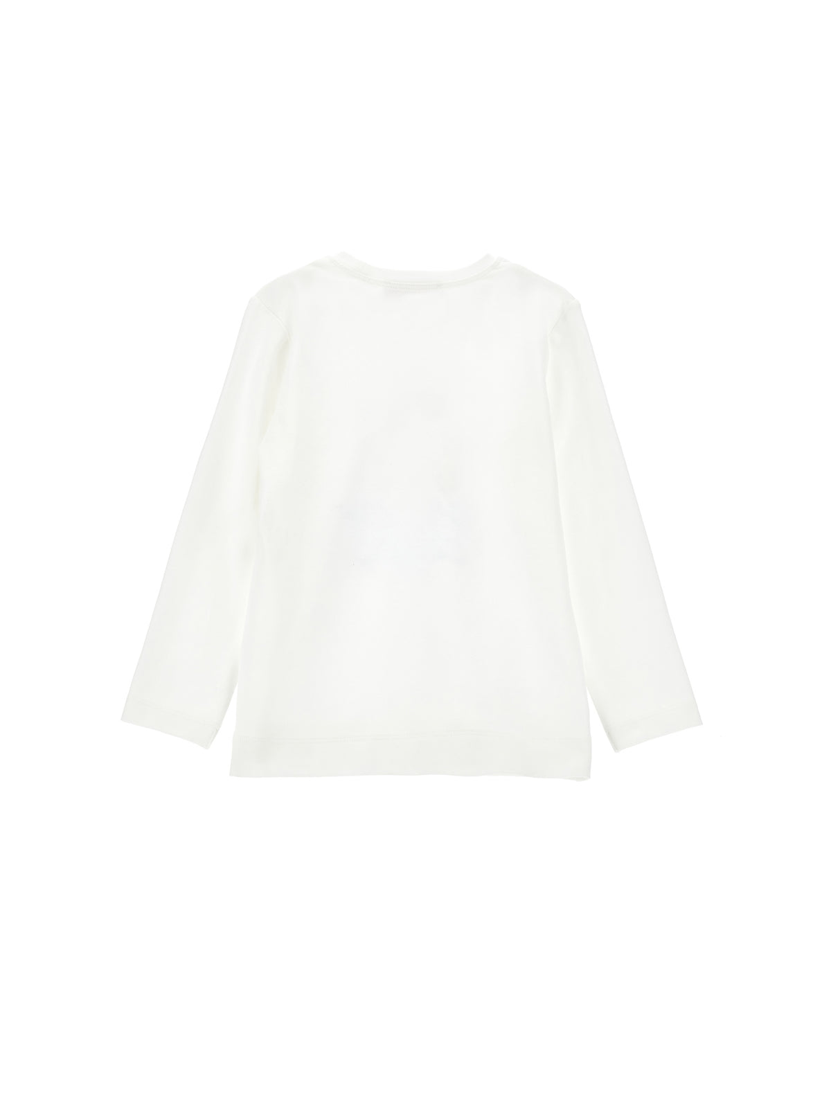 T-shirt bambina Monnalisa panna/grigio in jersey di cotone