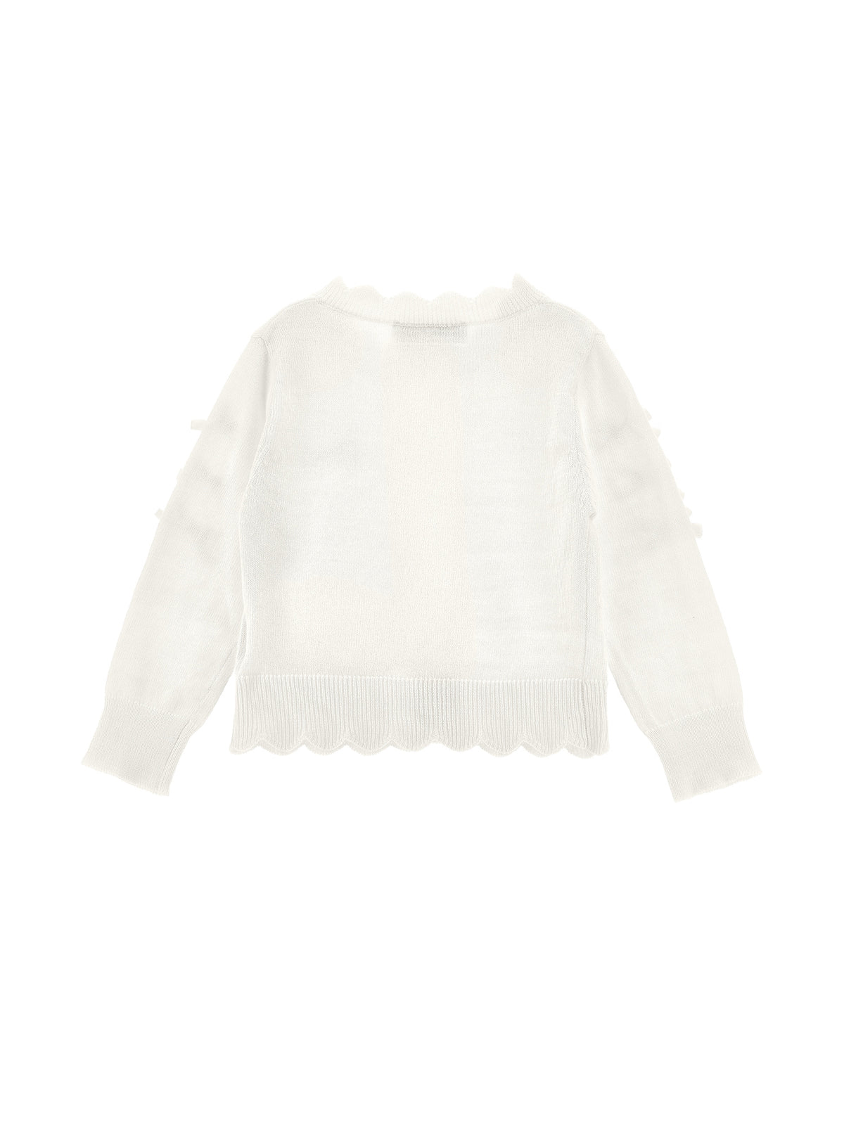 Cardigan bambina Monnalisa panna in misto cotone e lana | ViaMonte Shop