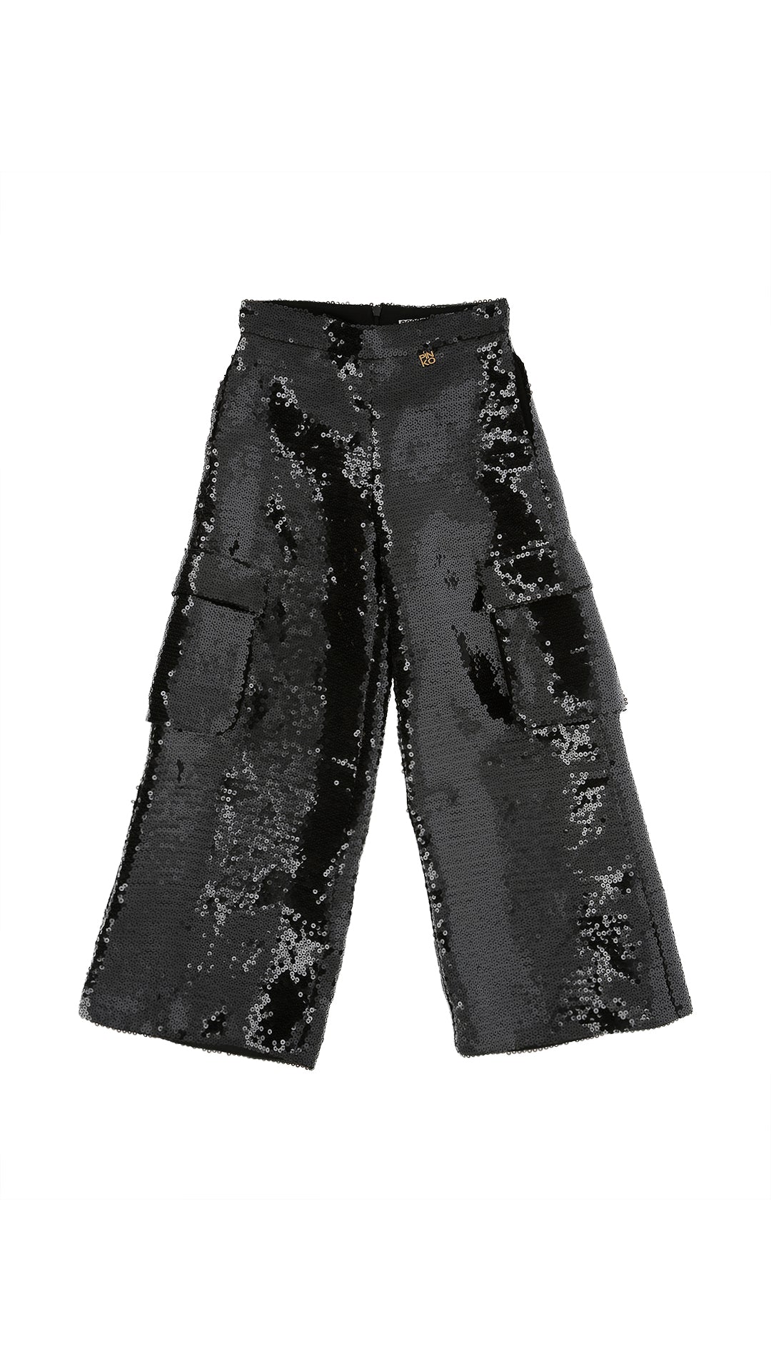 Pantalone tasconato bambina Pinko nero in paillettes | ViaMonte Shop
